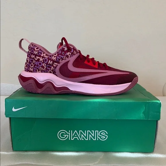 Nike Giannis Maroon and Pink Athletic Shoes - Picture 1 of 4